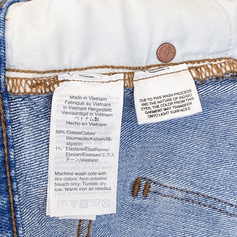 MADEWELL High Rise Distressed Denim Shorts Jordie Wash - Picture 6 of 6